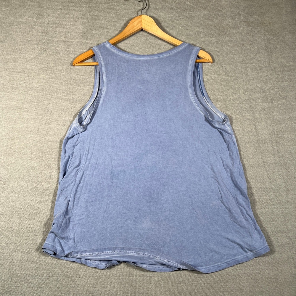 American Eagle Soft & Sexy V-Neck Tank Top Women Large Blue Viscose Blend - Picture 2 of 8